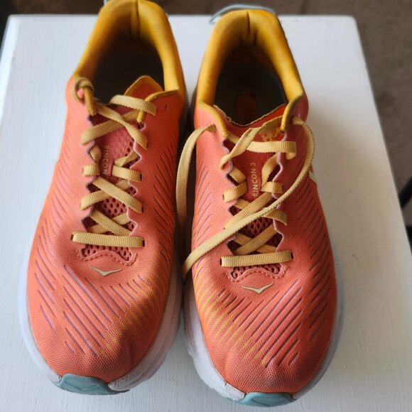 Hoka One One Women’s Rincon 3 Running Shoes Orange/Yellow Size 7B - Picture 2 of 8
